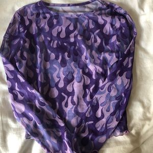 mesh purple flame long sleeve